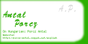 antal porcz business card